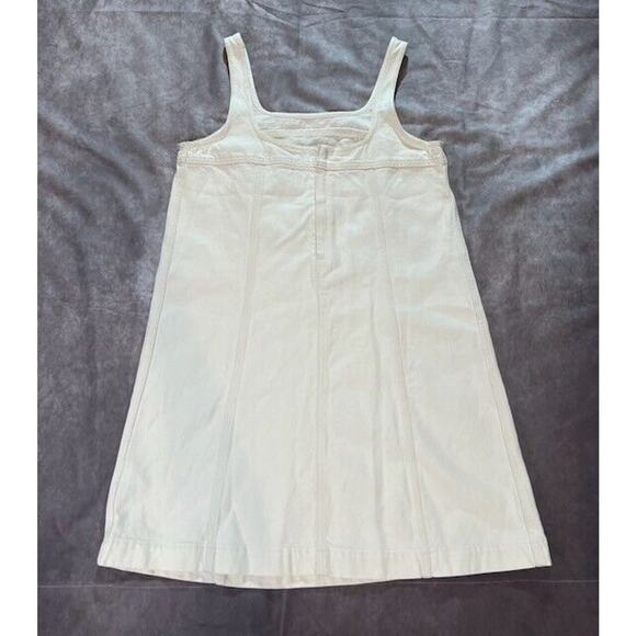Madewell Womens Denim A-Line Mini Dress Sleeveless Square Neck Cream Size 6 NWT - Picture 4 of 9
